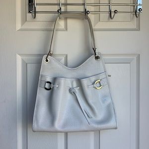 Lancel White Leather Shoulder Bag